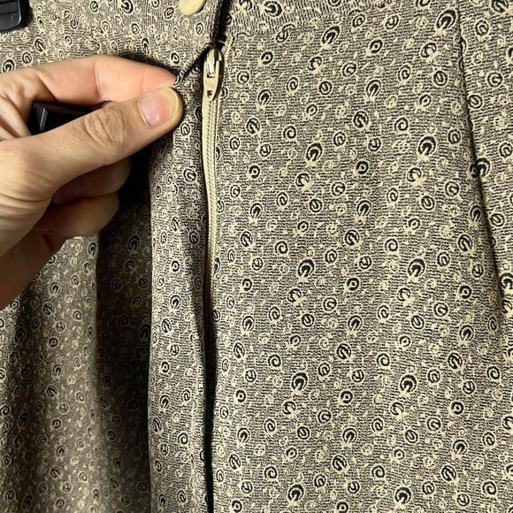 Vintage Jaclyn Smith Neutral Micro-Print A-Line Maxi Skirt (Size 6) - Picture 4 of 7